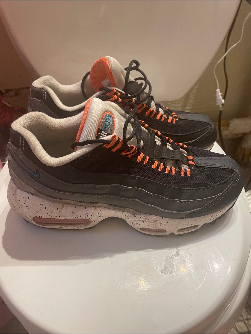 Nike Air Max 95 Style Black Orange Sneakers